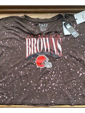 NEW Cleveland Browns Plus Size Crop top Helmet Logo Brown Sz XXL NFL Sports